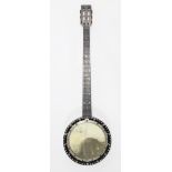 A 19th century Zither banjo by J Temlett of London, in inlaid-walnut case, 35½” long, & with