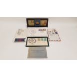 A sterling silver medallic First Day cover – County Cricket, 1973; another – Royal Wedding, 1973;