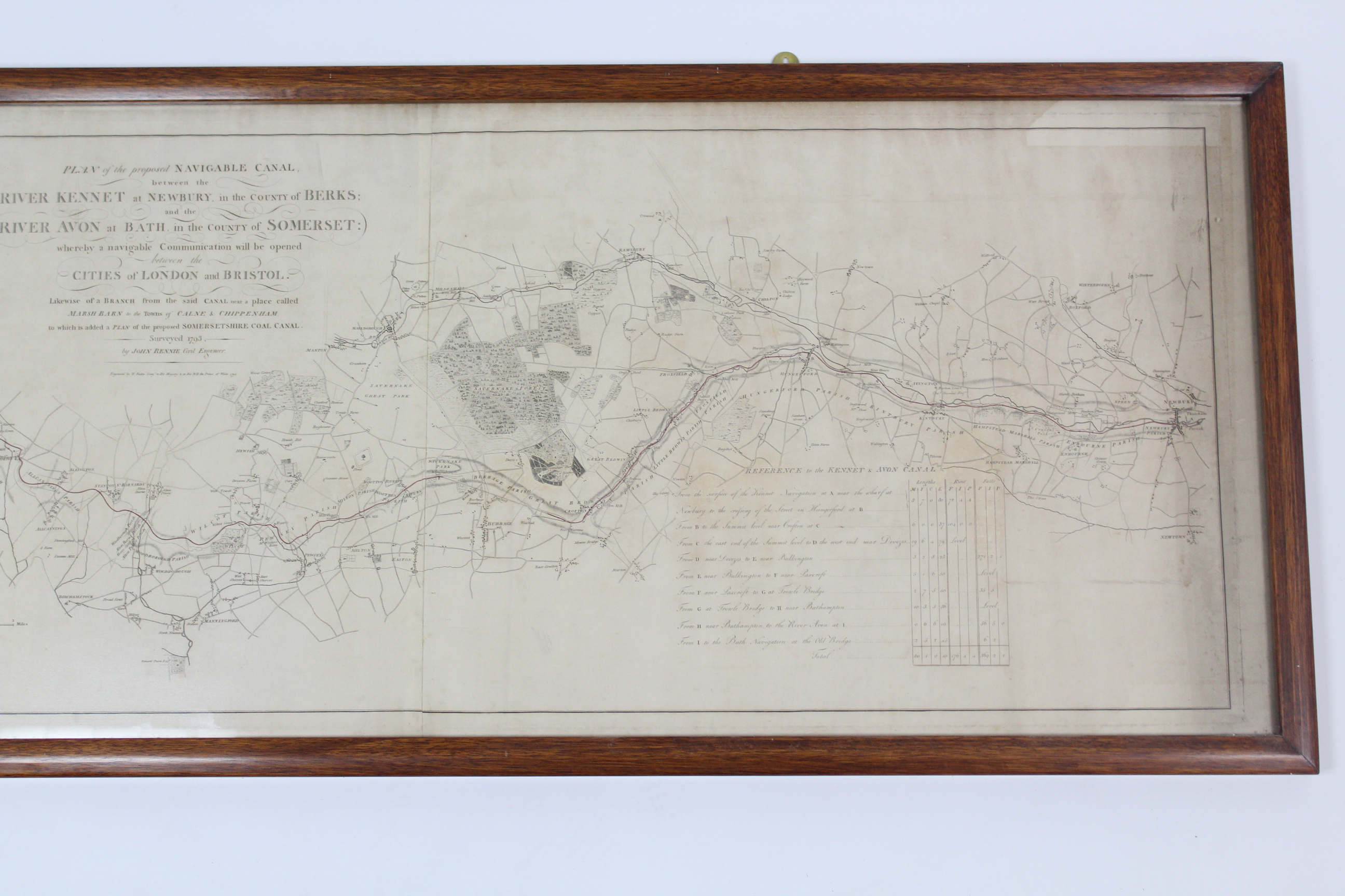 A LATE 18th century ENGRAVED MAP TITLED: “PLAN OF THE Proposed NAVIGABLE CANAL between the RIVER - Image 4 of 4