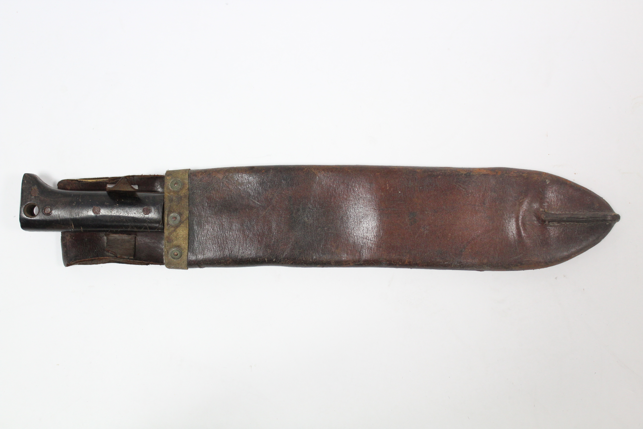 A Dolln’s & Co. (American) machete (No. 1250, 1943) with 14½” long blade & with leather sheath. - Image 4 of 4