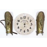A painted-metal clock dial inscribed “SOUTH CENTRAL RAILWAY VIJAYAWADA DIVISION”, 13¾” diameter; & a