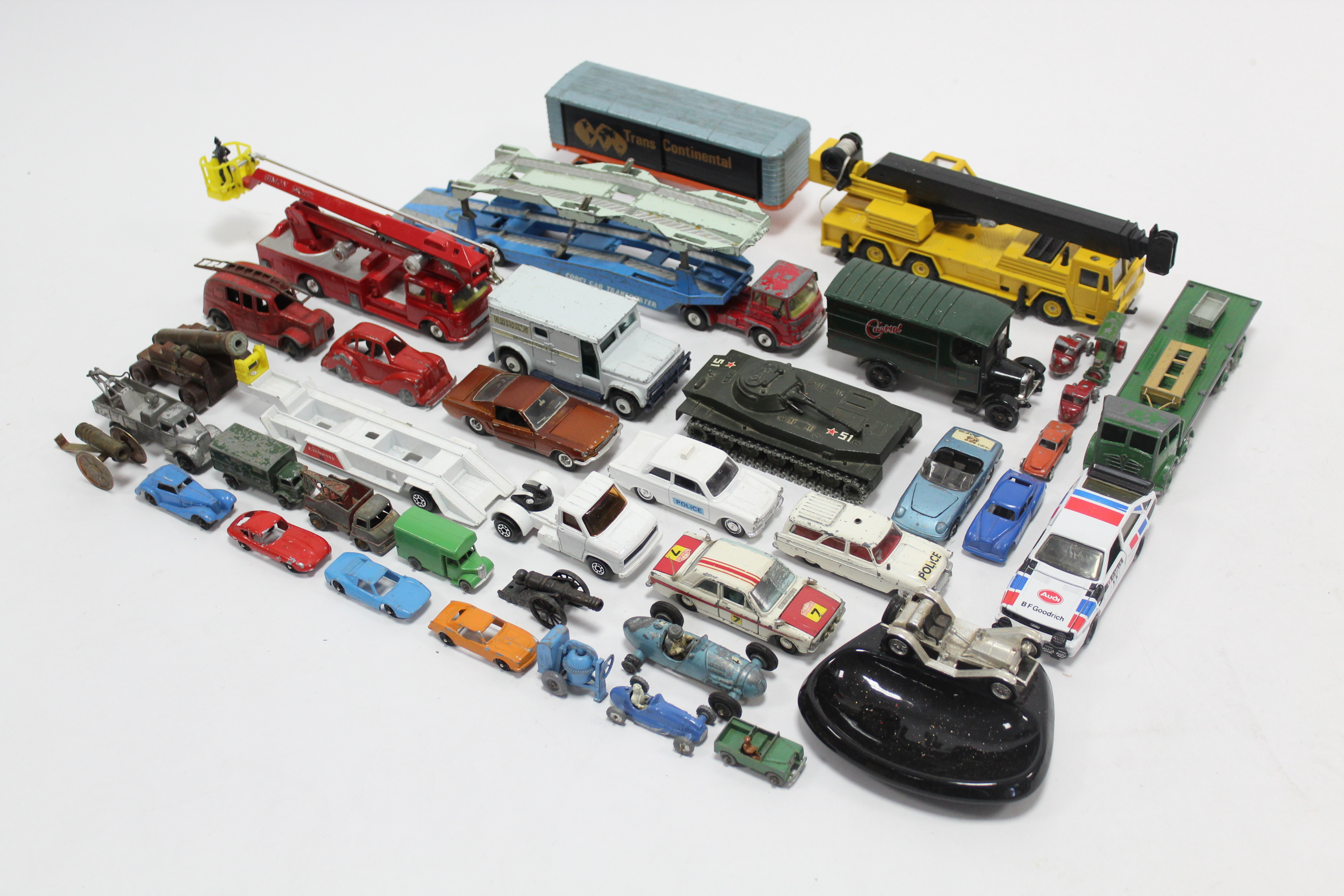 Approximately thirty various scale models by Corgi, Dinky, & others, all unboxed.