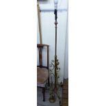 A late Victorian brass standard lamp,