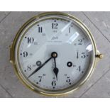 A modern Schatz Royal Mariner lacquered brass cased bulkhead timepiece;