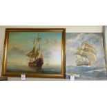 Ambrose - a galleon under sail,