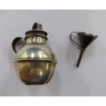 A silver miniature Jersey jug and perfume funnel mixed marks 11