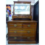 An Edwardian satin mahogany dressing table,