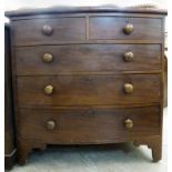 A mid 19thC mahogany bow front dressing chest,