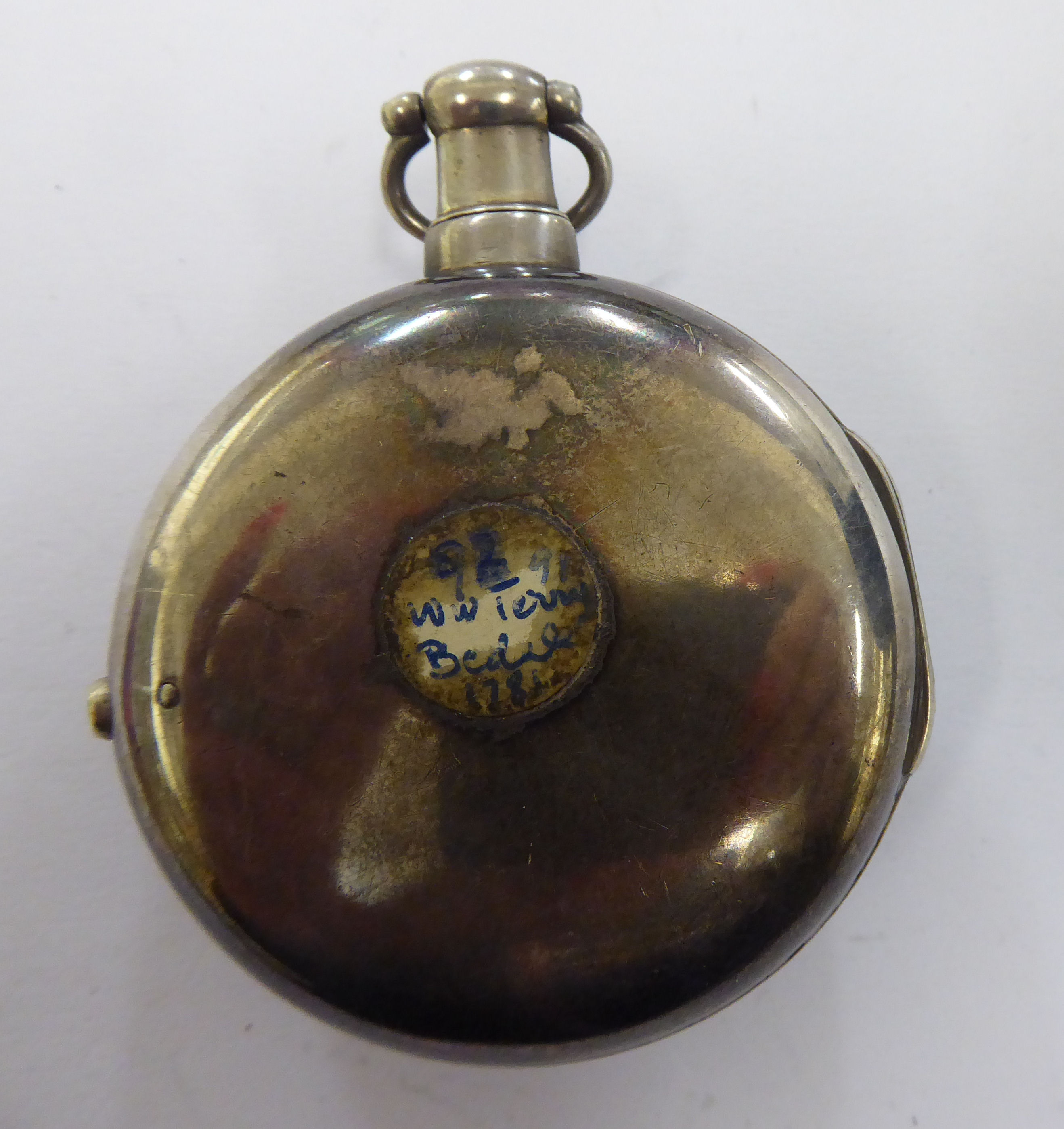 A late 18thC silver pair cased pocket watch, the fusee movement inscribed Wm. - Image 2 of 8
