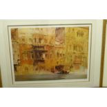 William Russell Flint - a Venetian canal scene Limited Edition 696/750 coloured print bears a