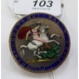 A George III enamelled silver coin brooch dated 1819 11