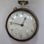 An early 19thC silver pair cased pocket watch, the fusee movement inscribed Batin, Waterhouse,