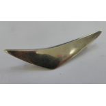 A 1950s Hans Hansen Danish Sterling silver boomerang brooch stamped 925S 11