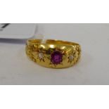 A late Victorian 18ct gold ruby and diamond ring 11