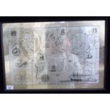 'The Royal Geographical Society Silver Map' with illustrations in the oceans London 1975 14'' x