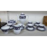 A Wedgwood bone china Florentine blue pattern (no.