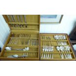 A canteen of silver plated Kings pattern cutlery and flatware RSM