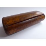 A Georgian figured walnut, cushion moulded snuff tobacco box with a flush fitting, hinged lid,