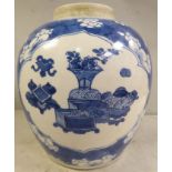 A late 19thC Chinese porcelain jar of baluster form,
