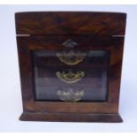 A late 19thC figured walnut jewellery casket with straight sides,