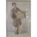 Attributed to Caroline Vyvyan - 'The Guinea Pig Boy' watercolour bears a monogram & dated 1870