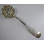 A 19thC French (Paris) silver fiddle pattern sifter spoon,