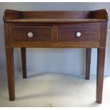 A mid 19thC string inlaid mahogany (possibly a trader's sample) washstand,