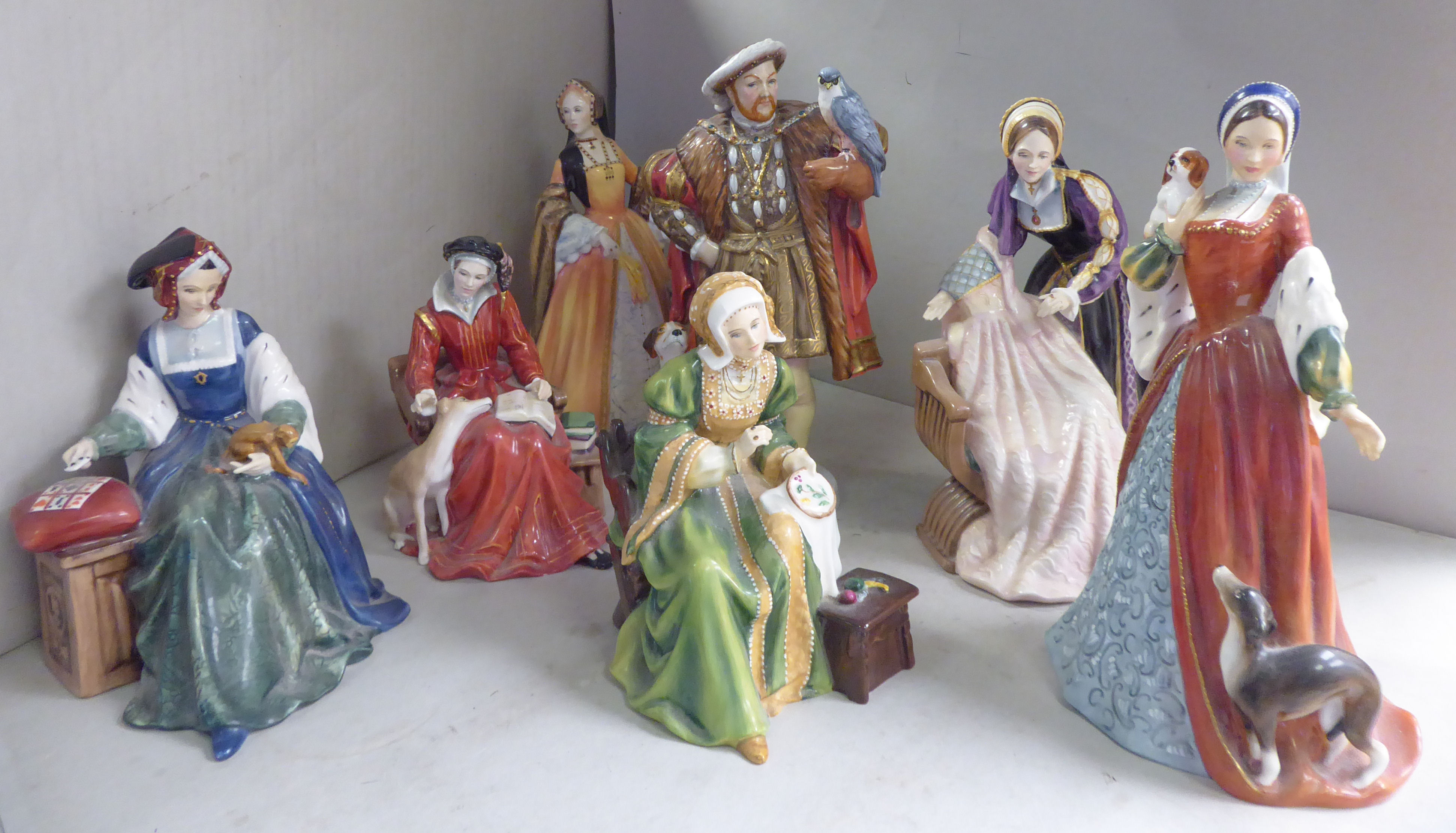 A Royal Doulton Limited Edition set of china figures, comprising Henry VIII and his six wives,