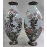 A pair of late 19th/early 20thC Japanese cloisonne vases,