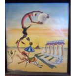 R Palmer - a surreal study oil on board bears a signature & dated '69 24'' x 23'' framed