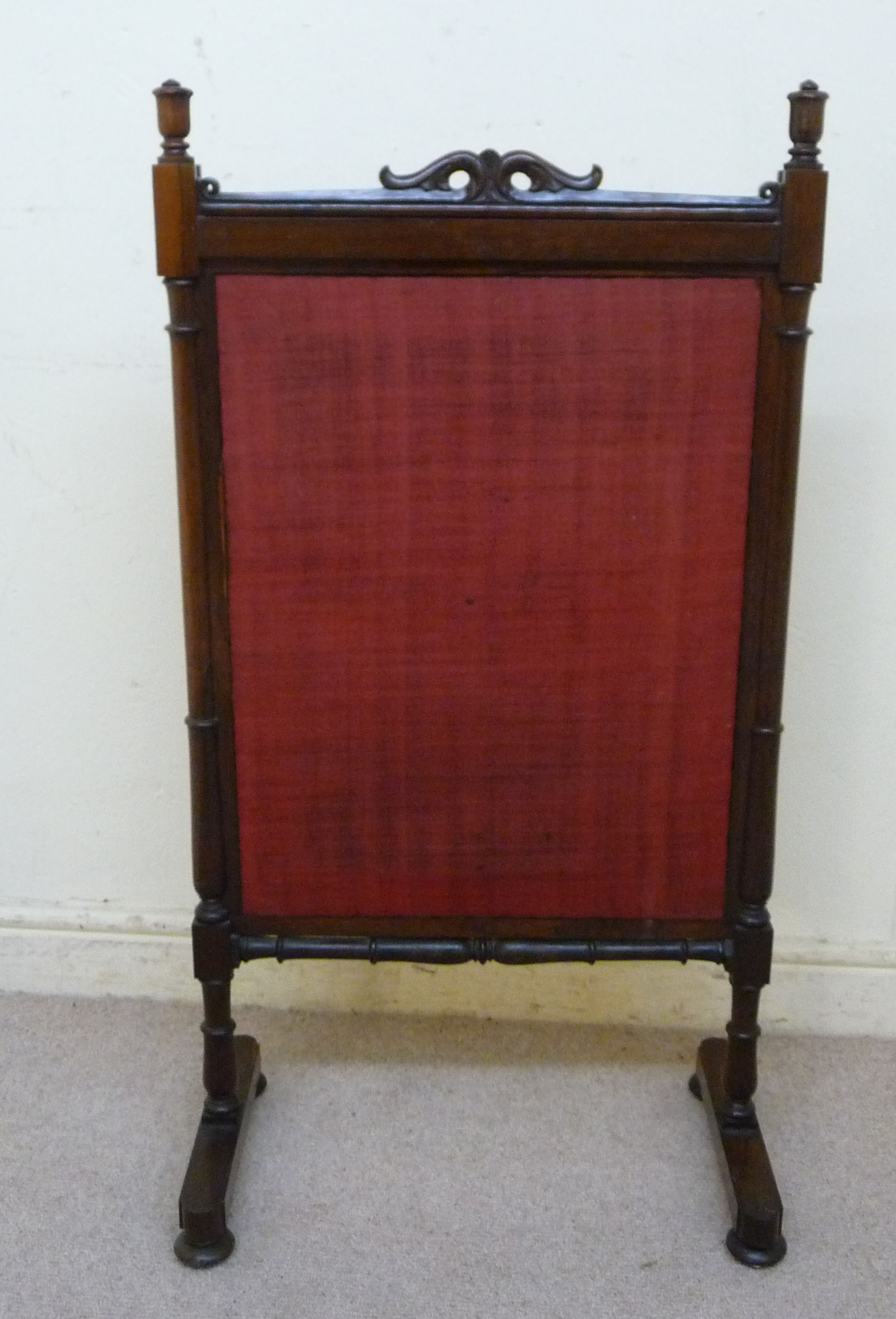 A William IV rosewood framed firescreen, set with a tapestry panel, - Image 5 of 5