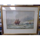 Late 19thC British Maritime School - 'Off Newhaven' watercolour bears an indistinct signature 13.