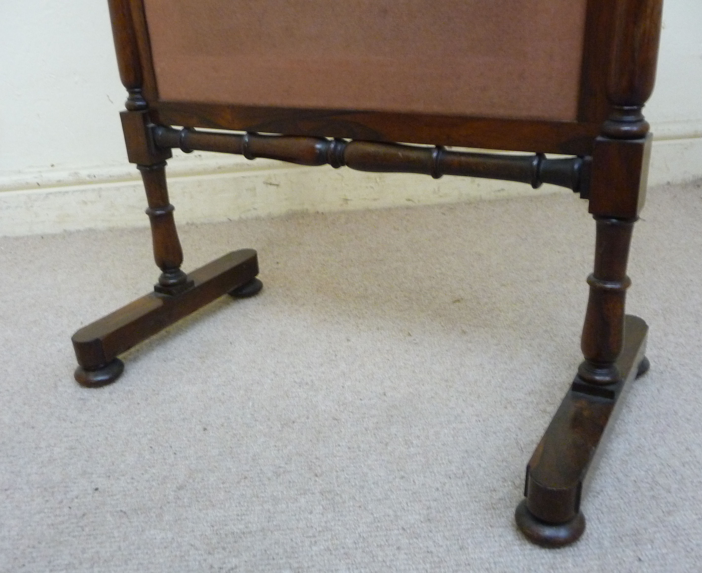 A William IV rosewood framed firescreen, set with a tapestry panel, - Image 3 of 5