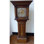 A late 19thC mahogany cased novelty mantel timepiece, fashioned as a miniature longcase clock,