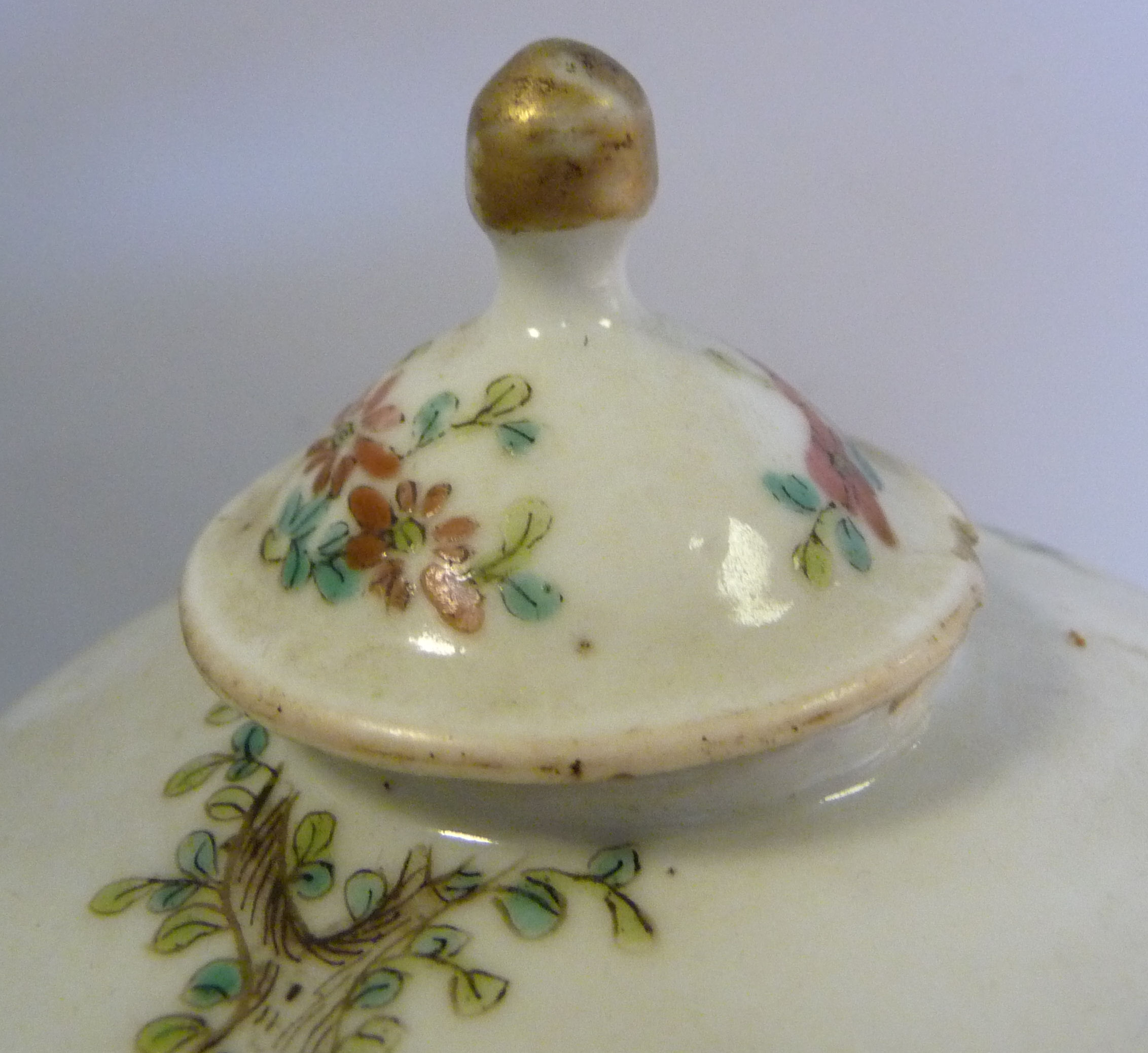 A late 18thC Chinese porcelain small, round teapot and lid, - Image 4 of 8