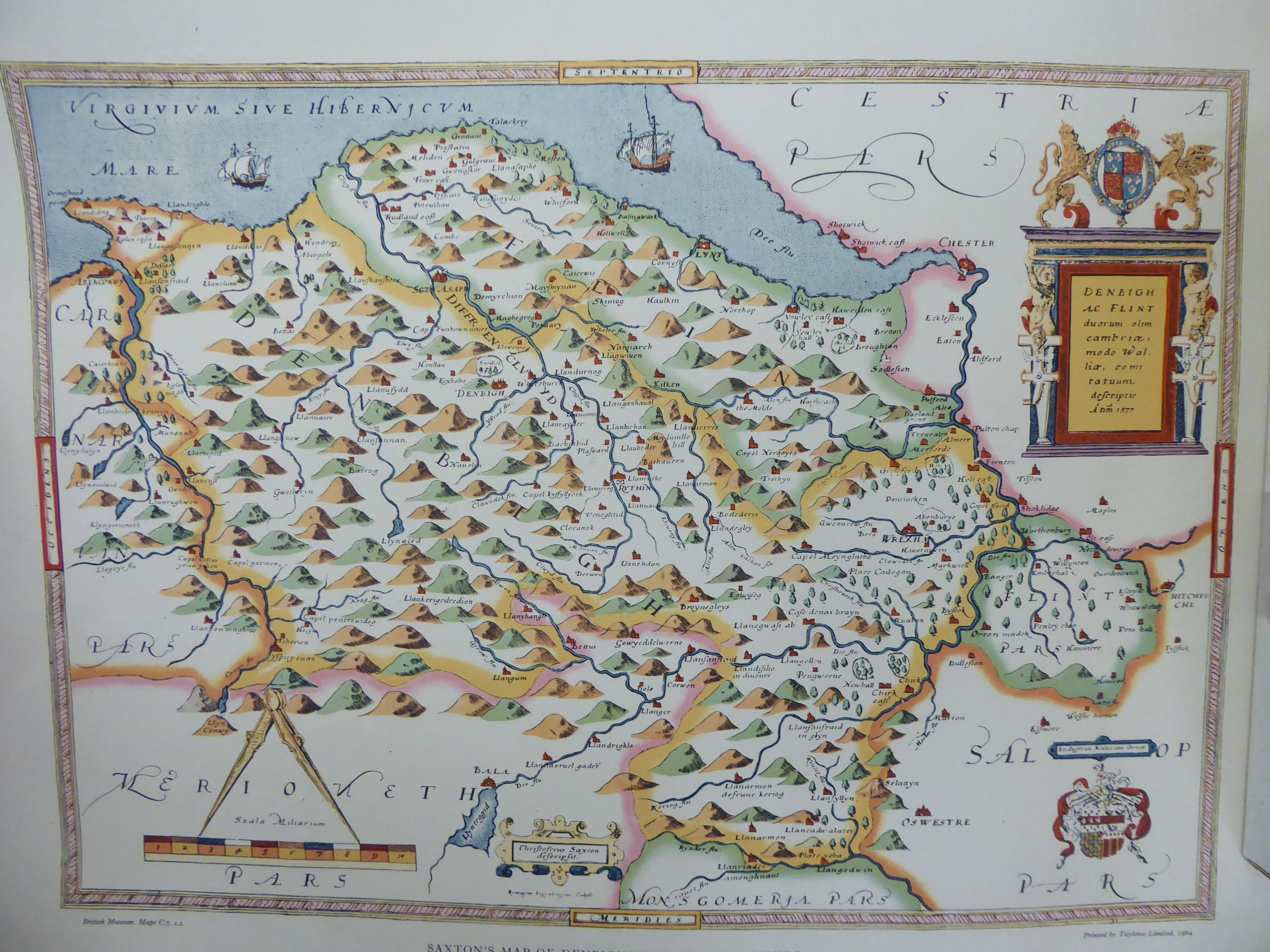 Eighteen unframed 1960s re-prints of Saxton's 16thC coloured county maps: to include Somerset and - Image 2 of 3