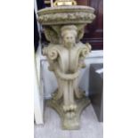 A composition stone jardiniere stand,