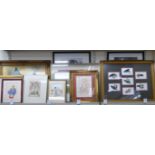 Framed pictures and prints: to include Jack Marshall Hardy 'Love Me Do' Limited Edition 5/50 pen