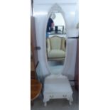 A modern French inspired white painted cheval mirror,