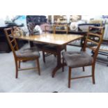 A 1970s G-Plan teak dining table, the top with a crossbanded edge,