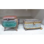 Two dissimilar late 19th/early 20thC Continental ring caskets with cut glass panels OS2