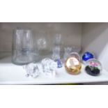 Decorative glassware: to include two dissimilar Caithness paperweights OS6