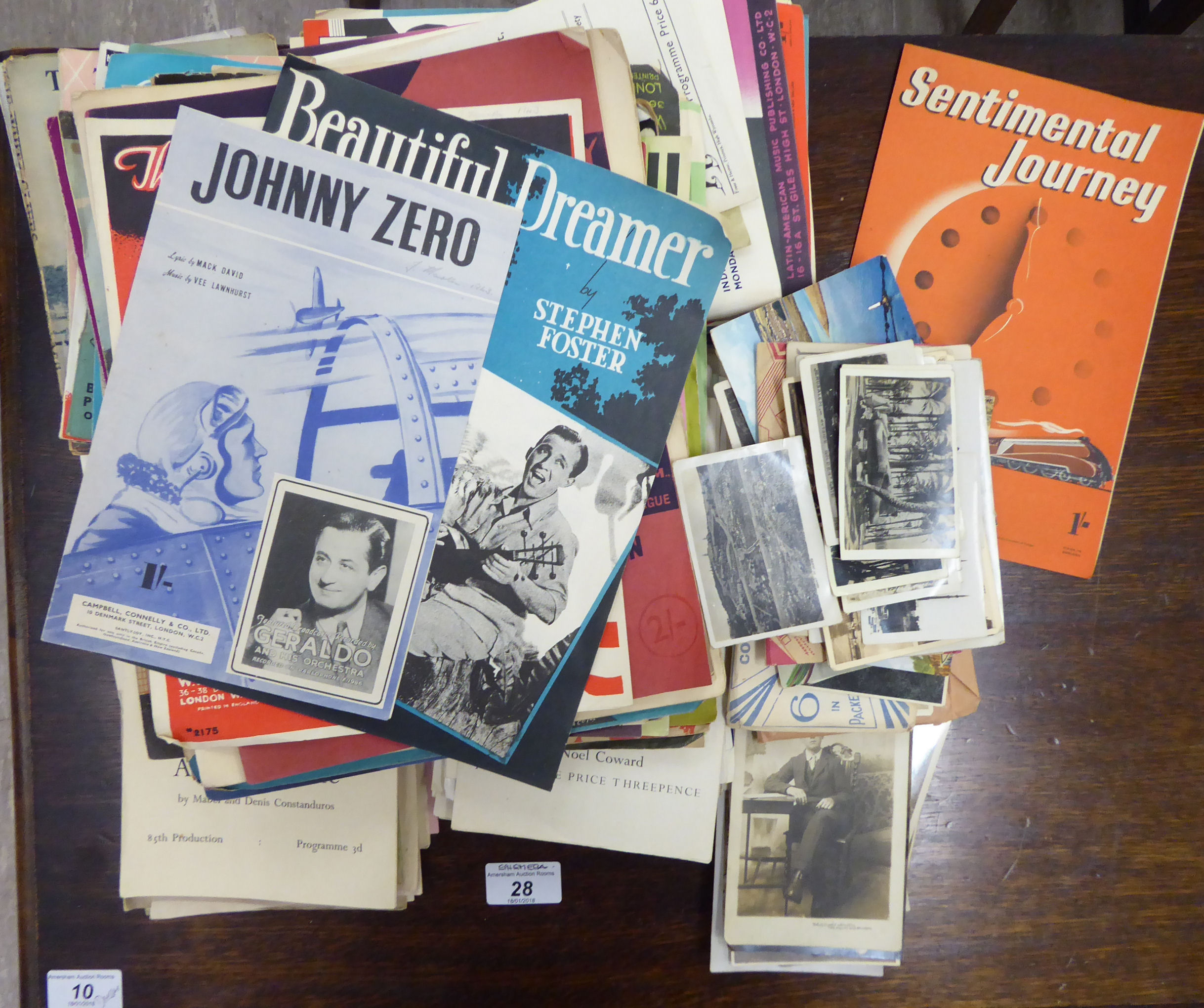 Uncollated mainly early/mid 20thC printed ephemera: to include picture postcards,