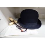 An early 20thC Herbert Johnson black bowler hat 24'' circumference;