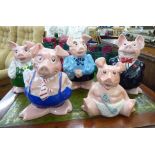 A set of five Wade china NatWest Piggy banks: to include 'Sir Nathaniel' 6.