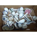 A miscellaneous collection of mainly 19thC china soup and sauce ladles TO8