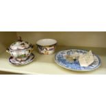 A mixed lot: to include a mid 19thC Imperial stone china sauce tureen,