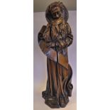 An 18thC Continental carved boxwood standing figure, Christ,