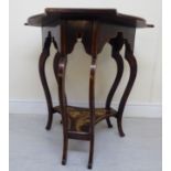 An early 20thC Continental stained, overpainted and faux marquetry side table,