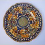 A Charlotte Rhead Crown Ducal pottery wavy edged plate,